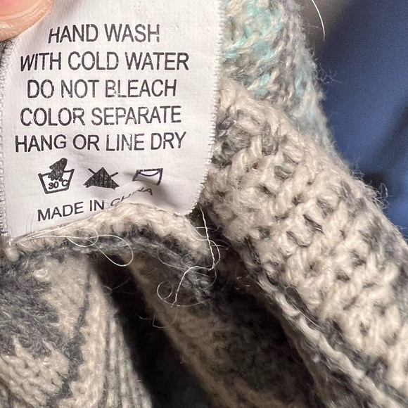 DREAMERS Gray Mint Aztec Southwestern Santa Fe Waterfall Open Cardigan sz Small - Picture 13 of 13